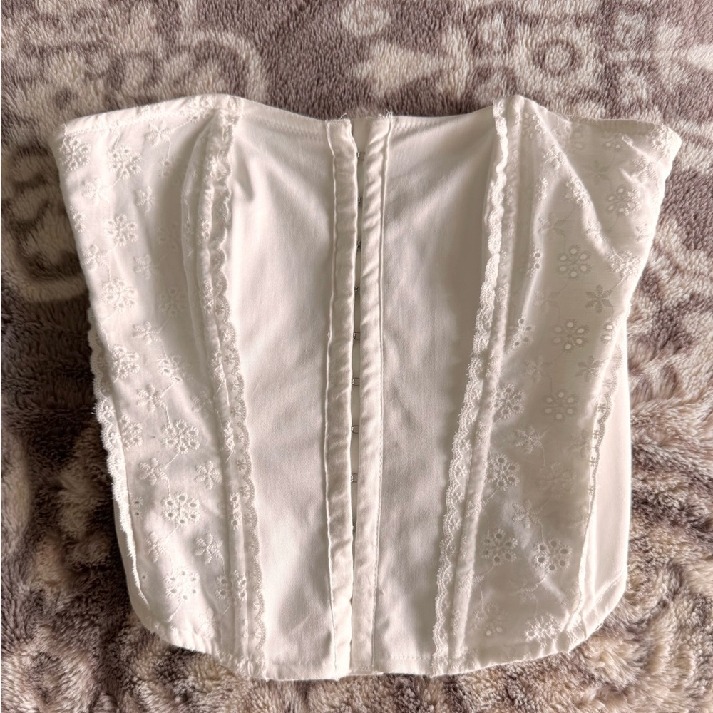 Altar'd State White Lace Corset Top